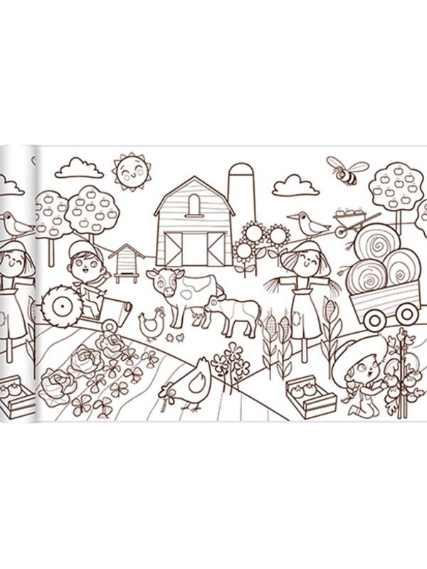 Plansa de colorat Graffy Roll Lumea Micului Fermier Avenue Mandarine GY082C