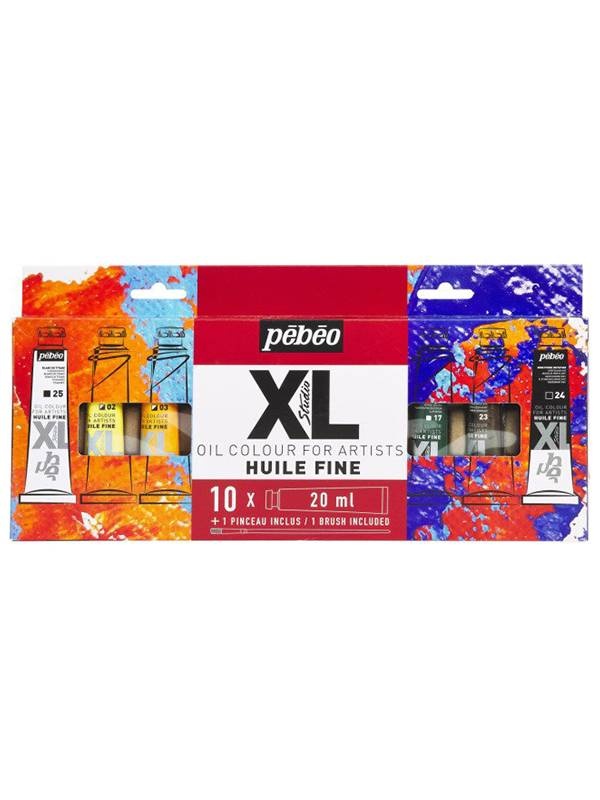 Set 10 x 20 ml Culori de ulei fine XL Oil + 1 pensula Pebeo 920116