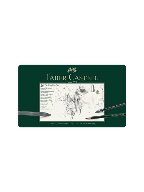 Set 26 creioane grafica Pitt Graphite Faber Castell, 112974