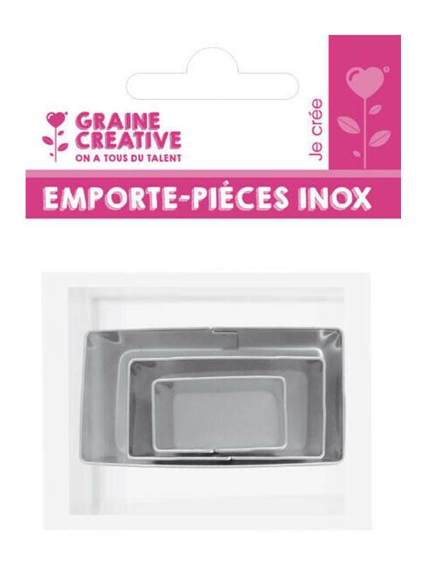Set 3 forme metalice de taiat, dreptunghi Graine Creative 265043