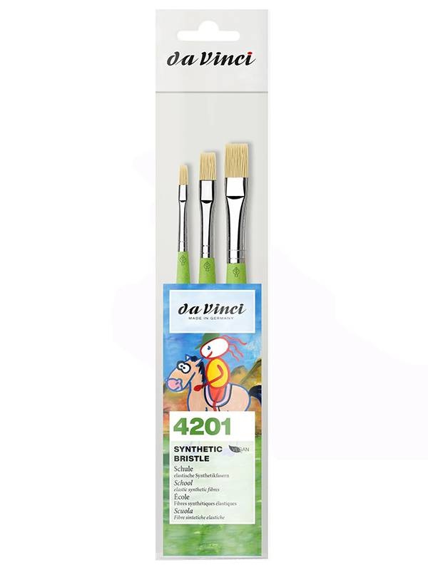 Set 3 pensule cu varf din fire sintetice Fit da Vinci 4201