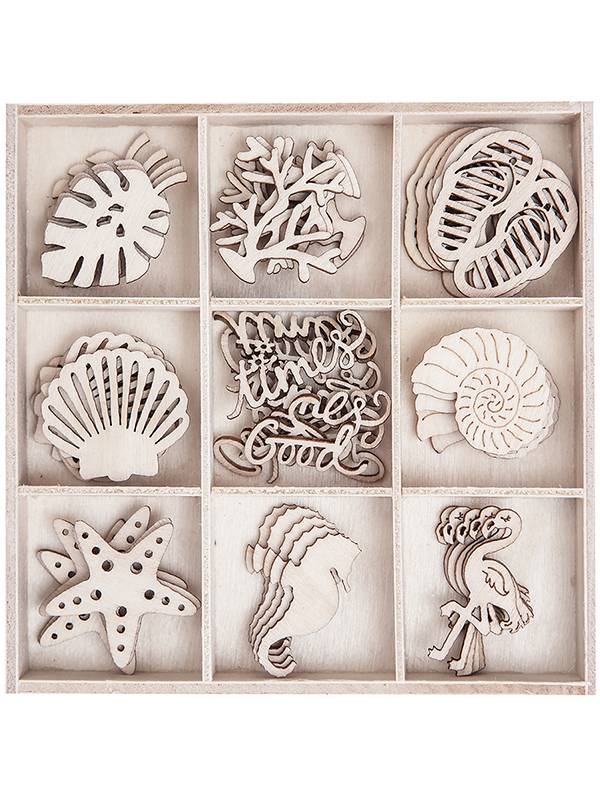 Set 45 ornamente lemn vacanta Dp Craft dpdn-132