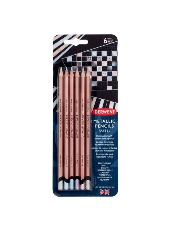 Set 6 creioane metalice pastel Derwent 2305602