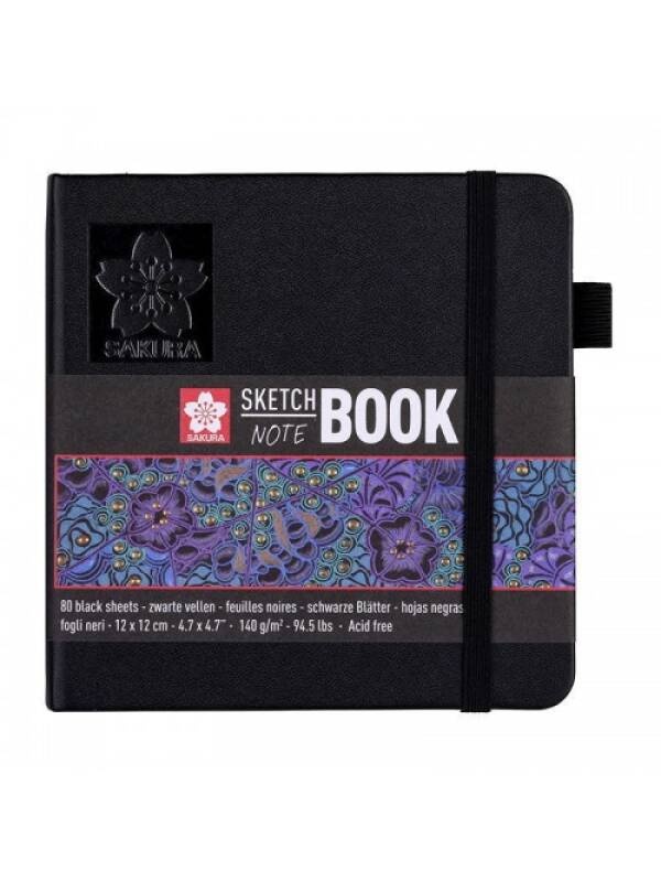 Sketch/note book 10x12cm 80 file hartie neagra Sakura 94141002