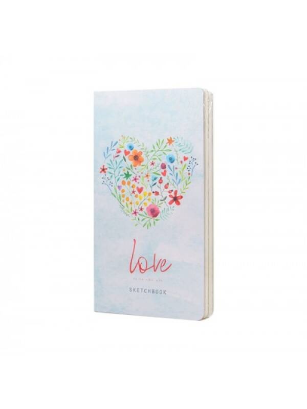 Sketchbook Love is in the air 9.4 x 17.2cm Drasca (Culoare: 122451715 blue hearts)