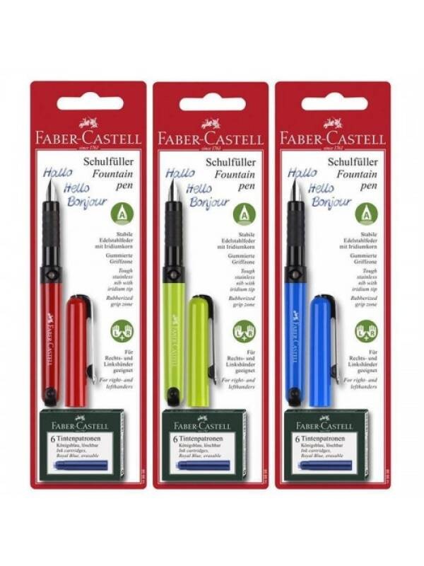 Blister stilou scolar Vario si 6 cartuse cerneala Faber Castell 149898