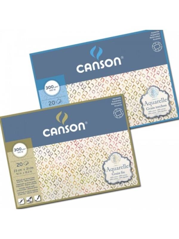 Bloc acuarela Canson Aquarelle 300g/mp GF (Marime: 25 x 36 cm)