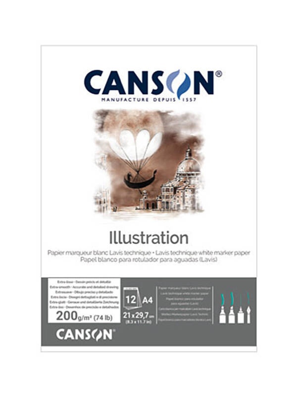 Bloc Illustration Canson 200g/mp (Marime: A4, 12 file)