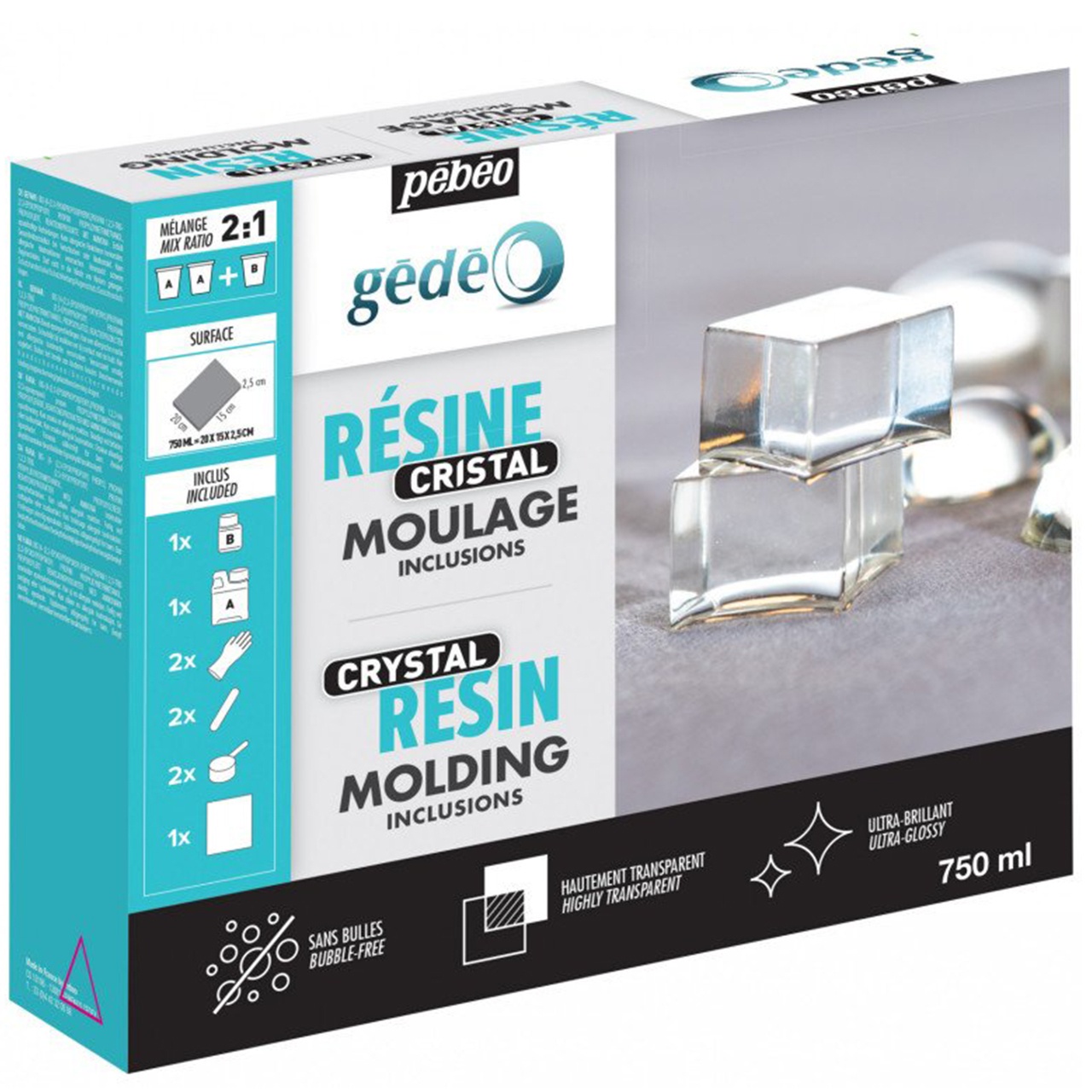 Kit Rasina transparenta Crystal Gedeo Pebeo (Gramaj: 750 ml)