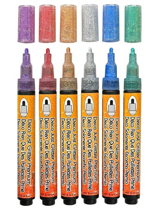 Marker pentru textile Deco Just Glitter Premium Marvy Uchida (Culoare Marvy Just Glitter: Silver)