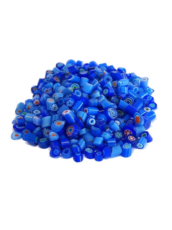 Mozaic Millefiori Blue Mix 50 g Mosaikstein (Marime - Nr. bucati: 9-10 mm, cca. 55 buc.)