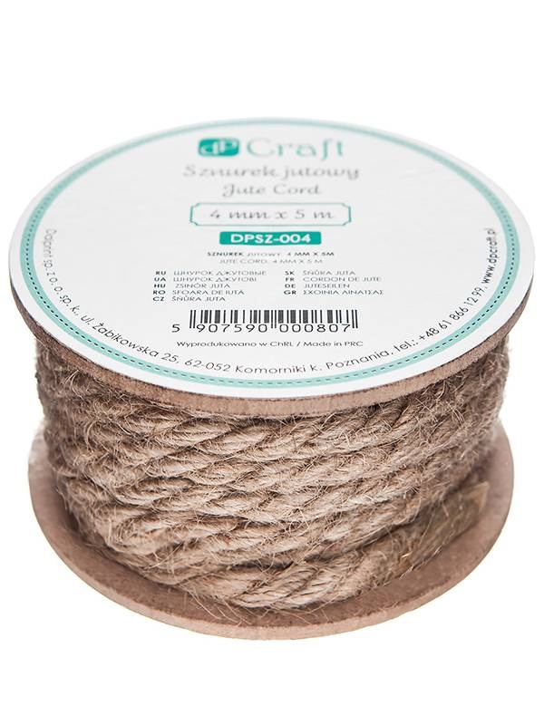 Rola snur decorativ din iuta 4mmx5m Dp Craft dpsz-004
