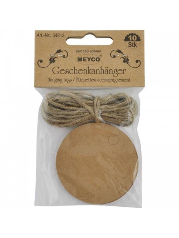 Set 10 etichete de carton - rotund Meyco 34813