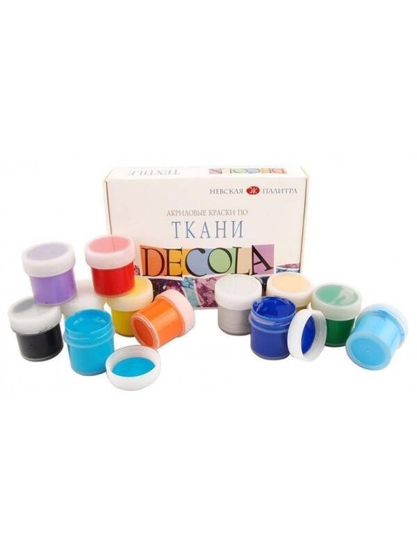 Set 12 culori acrilice Decola pentru textile 4141216