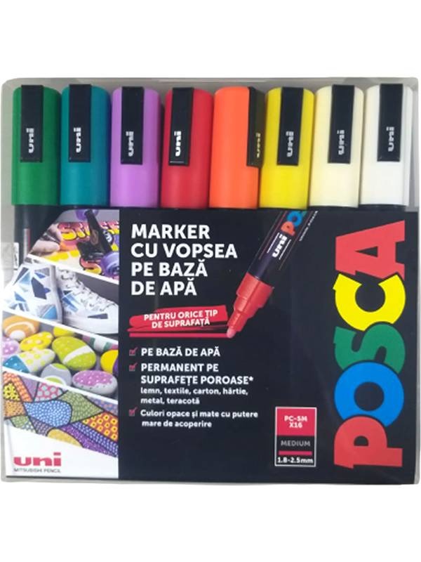 Set 16 markere PC-5M 1.8-2.5mm Uni Posca M1485