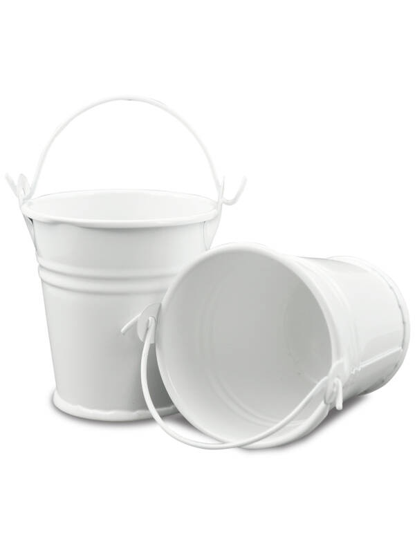 Set 2 mini galeti albe din metal Meyco 34922