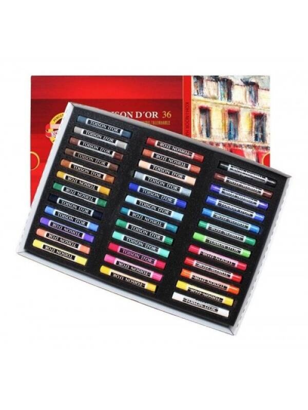 Set 36 pasteluri uscate rotunde Toison d'Or Koh-I-Noor 8515