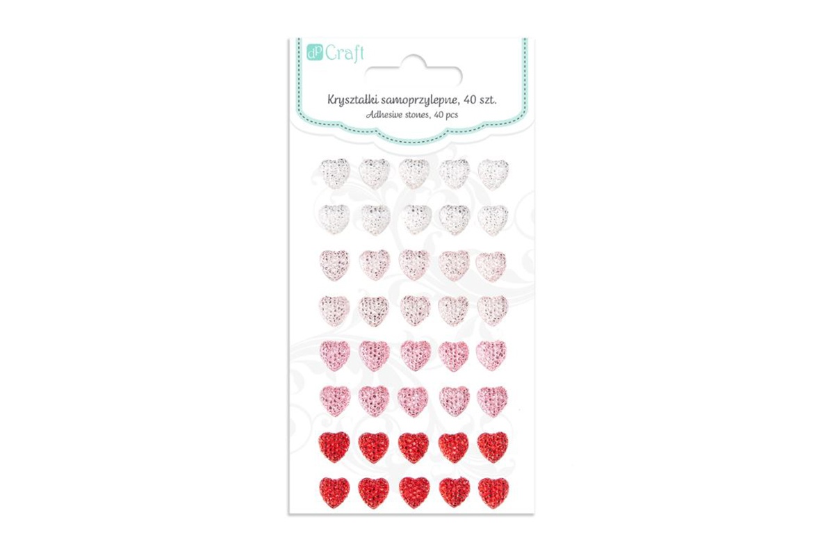 Set 40 Pietre Adezive 10mm Inimi GRKR-062 Dp Craft