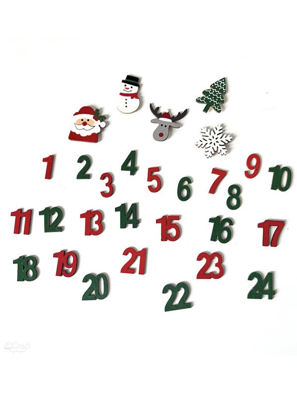 Set decorativ calendar de Craciun din lemn Dp Craft DPDN-189