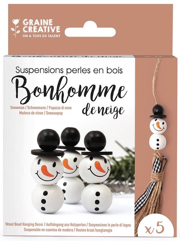 Kit 5 decoratiuni din bile Oameni de Zapada Graine Creative 100872