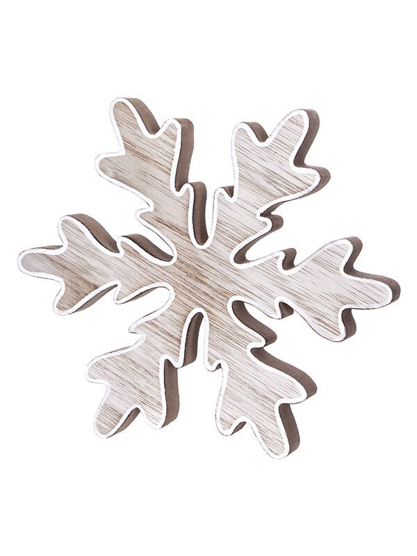 Ornament din lemn, fulg de zapada 45 X 12 cm Dp Craft DPDN-069
