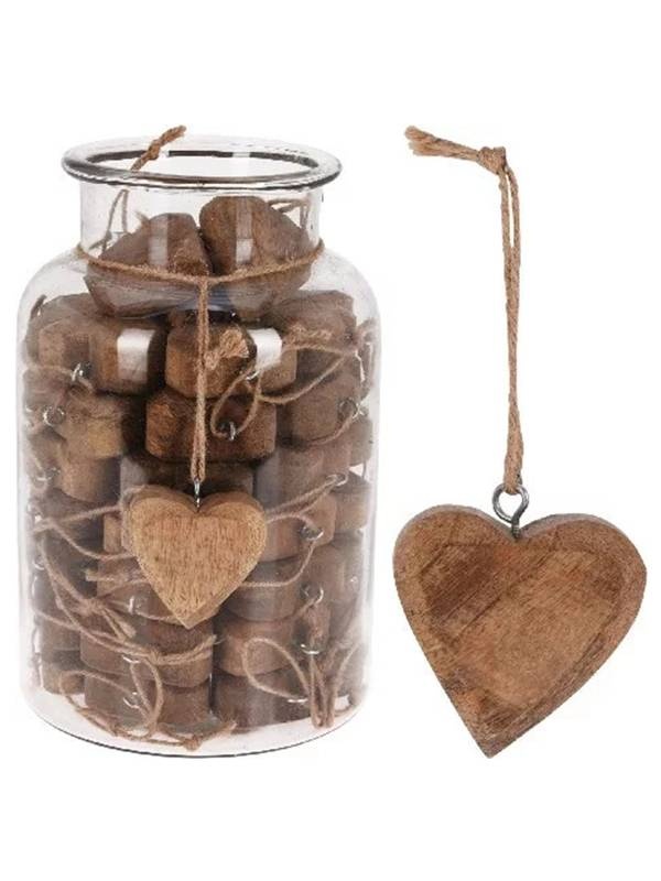 Ornament inima lemn natur ER8178
