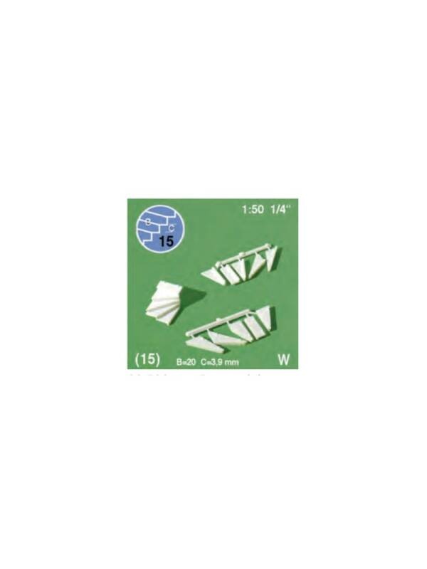 Set 15 trepte scara curbata la dreapta 1:50 Schulcz 08.53211.1