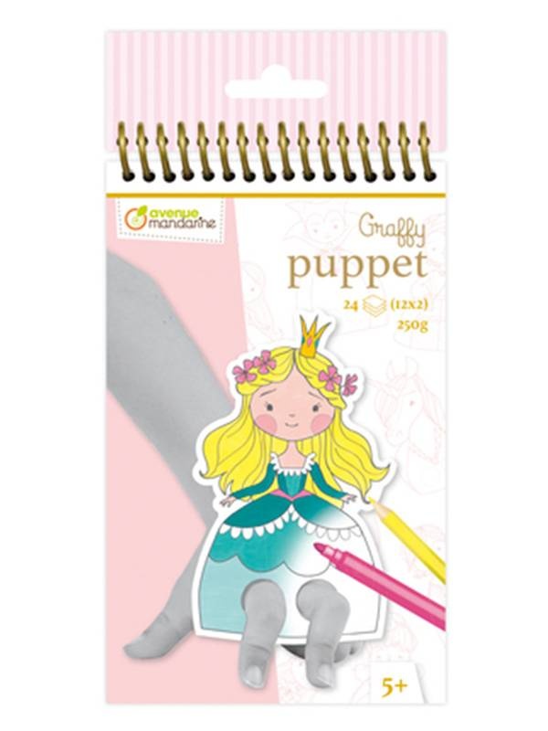 Set 24 Figurine de colorat Graffy Puppet Printi si Printese Avenue Mandarine GY008O