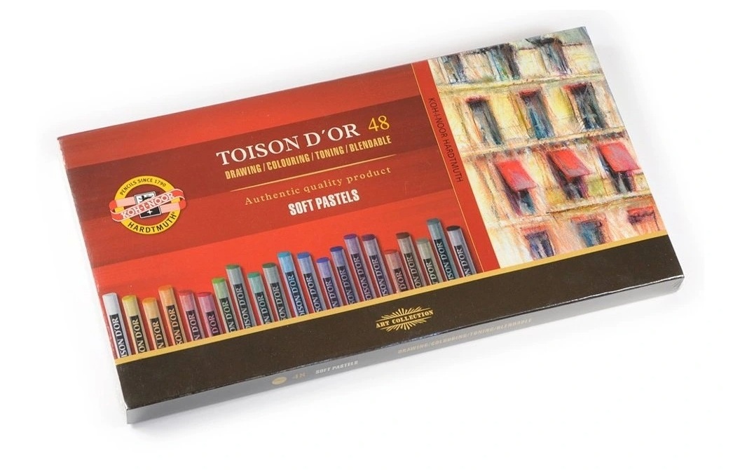 Set 48 Pasteluri Uscate, Moi, Rotunde, Toison d'Or Koh-I-Noor 8516