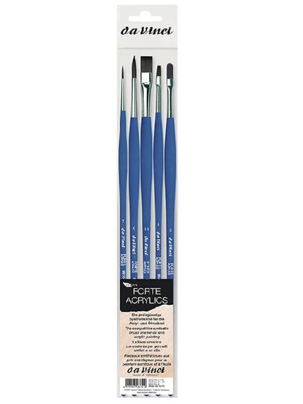 Set 5 pensule cu varf din fire sintetice Forte da Vinci 5273