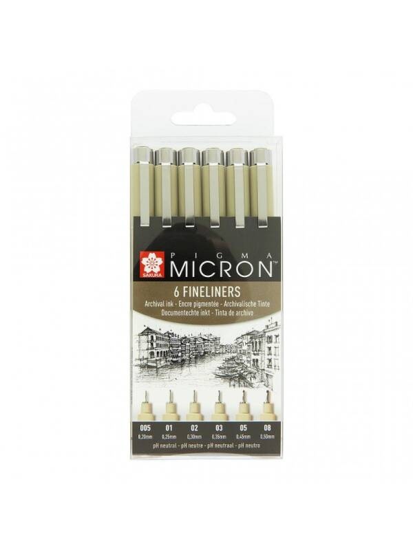 Set 6 fineliner Pigma Micron Sakura P0(XSDK-6)