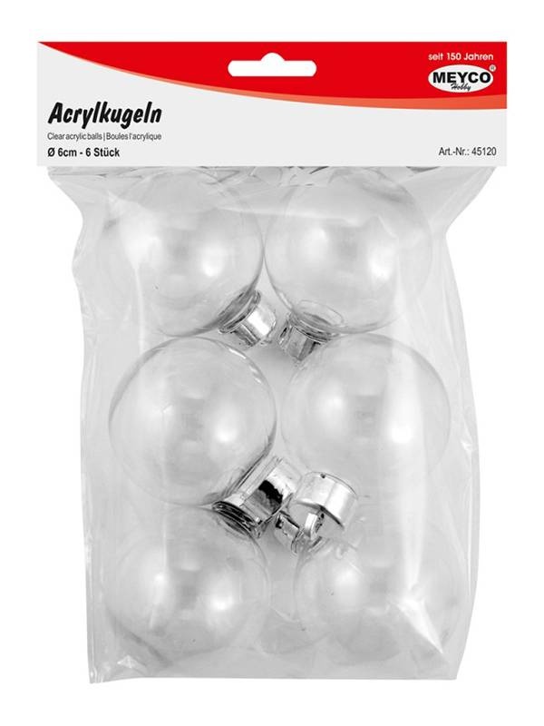 Set 6 globuri plastic diametru 6cm iarna Meyco 45120