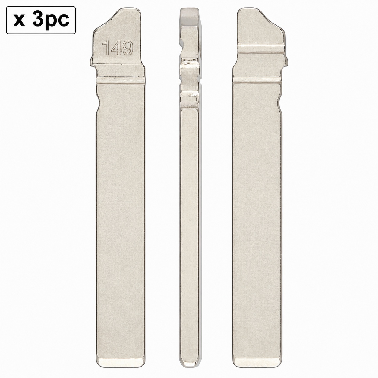 Set 3 lame cheie auto 149# HU162T pentru MQB, fara canal pe lama, compatibile VW Audi Skoda Seat