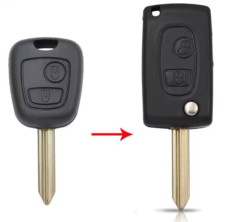 Carcasa Cheie Auto Transformatoare in Flip, cu 2 Butoane, Upgrade cu Lama SX9 pentru Citroen Saxo, Xsara, Picasso, Berlingo (1999-2008)