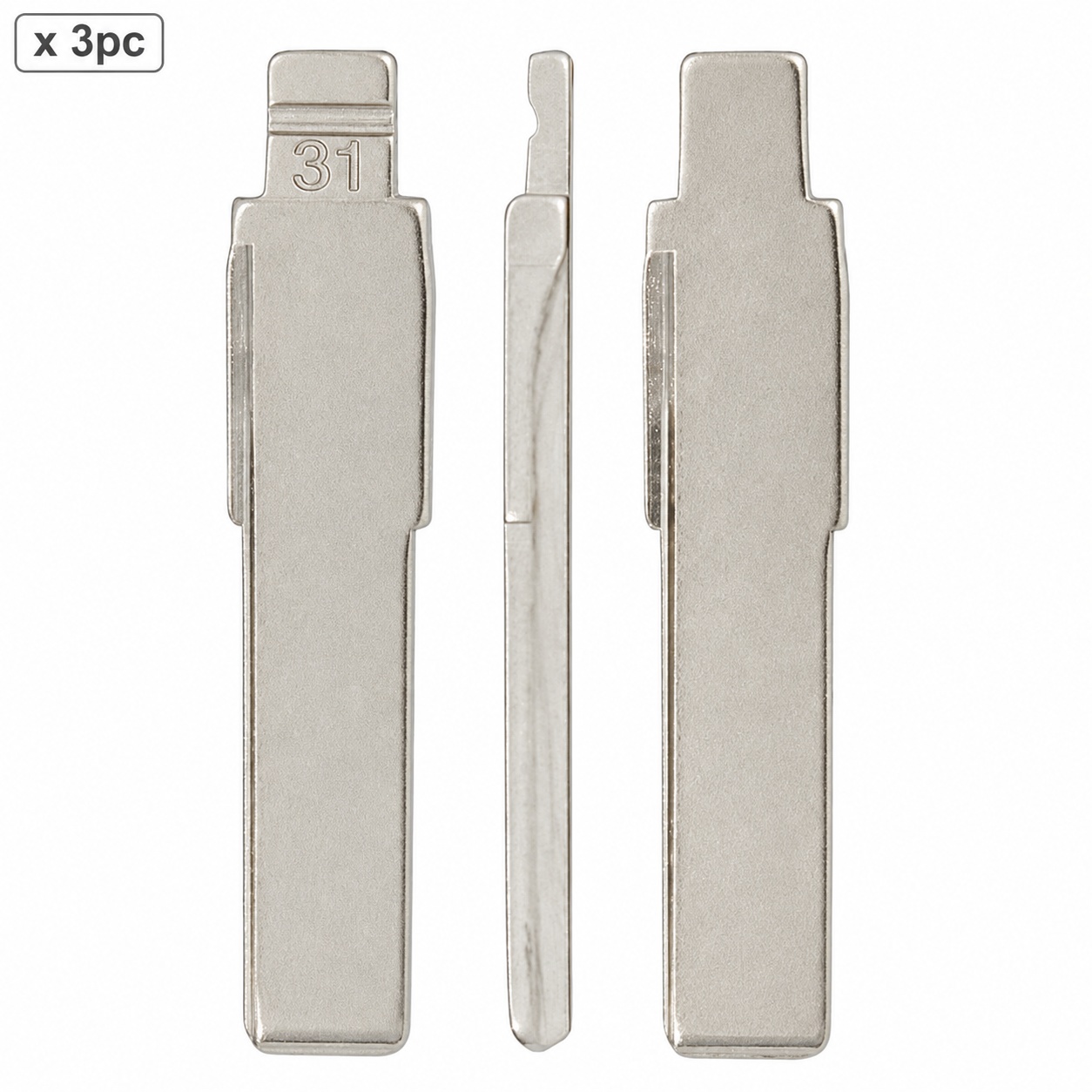 Set 3 lame cheie auto 31# HU66 pentru VW, Audi, Seat si Skoda