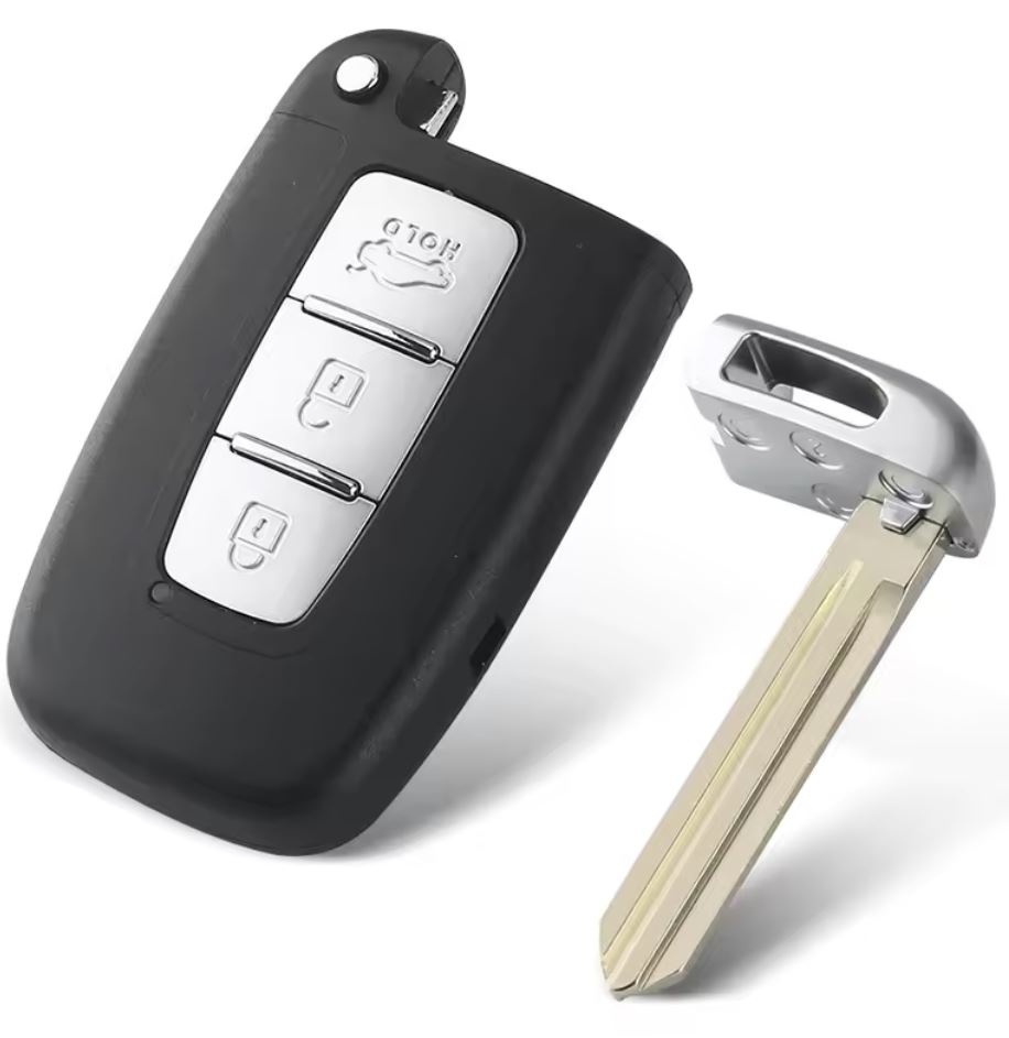 Carcasa cheie auto pliabila Techstar compatibila cu Hyundai Sonata, Azera, Genesis Coupe, ix35, i30, i45 si Kia Forte, Sportage, K2, K5, 3 butoane, HOLD portbagaj, lama HYN14 stanga, fara electronica
