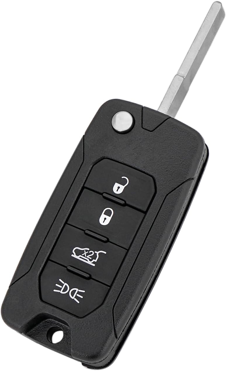 Carcasa Cheie Auto Techstar tip Flip cu 4 butoane, Compatibila Jeep Renegade, Compass, Patriot, Liberty 2014–2021, Fiat 500X, cu Lama