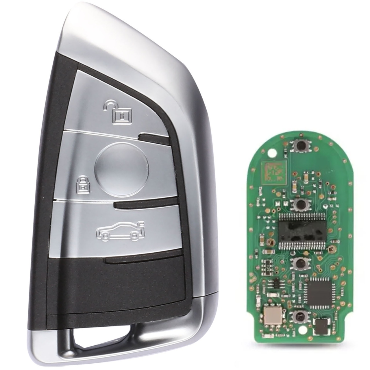 Cheie auto programabila Techstar compatibila cu BMW Seria 1, 2, 3, 4, 5, 6, 7, X3, X4, X5, X6, M2, M3, M4, 433 MHz, ID49, 7945, upgrade la generatia G, 3 butoane