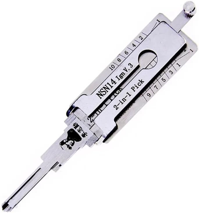 Decodor auto Lishi NSN14 pentru contact si unealta de deschidere 2 in 1, compatibil cu chei Nissan, Infiniti, Subaru si Renault, lama NSN14 #22