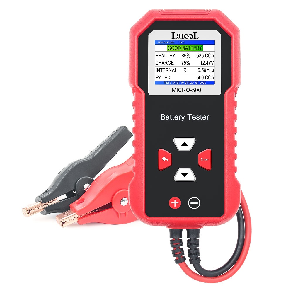 Tester baterie auto LansL MICRO-500, verificare rapida 12V Plumb-Acid si LiFePO4, compatibil AGM, GEL, EFB, Rezultate pe QR Code