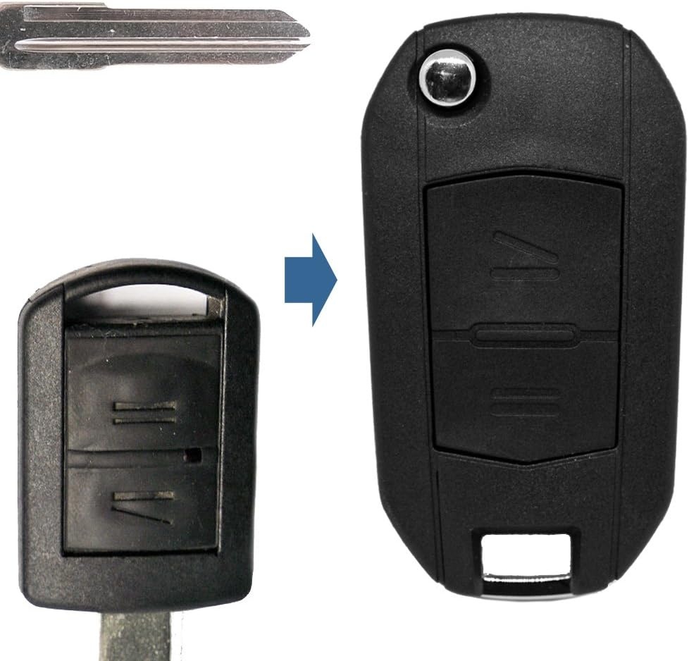 Carcasa Cheie Telecomanda 2 Butoane Flip HU46 Compatibila cu Opel – Corsa C, Meriva A, Tigra B, Combo