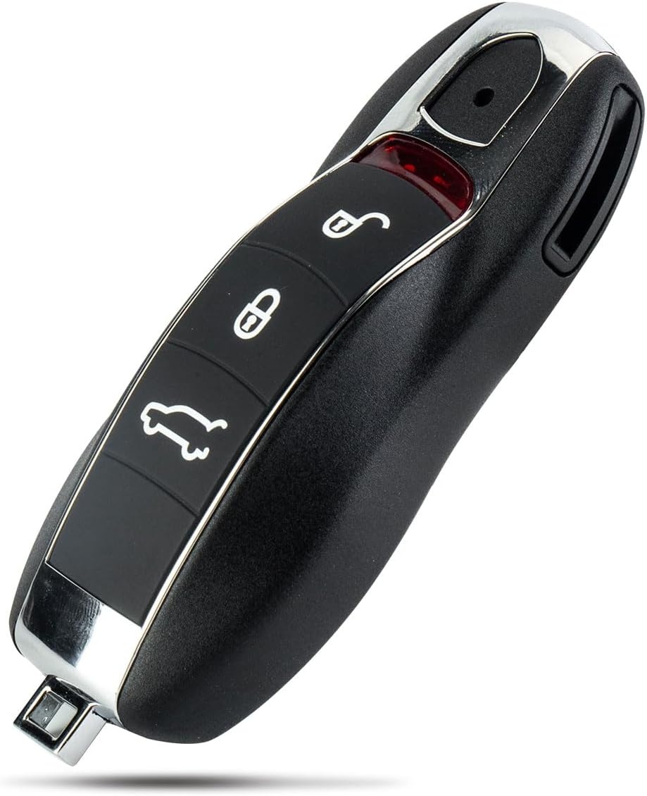 Cheie Auto Completa Programabila, compatibila Porsche Cayenne, 911, Boxster – 3 butoane, FCC KR55WK50138 / KR55WK50136, cu cip si baterie