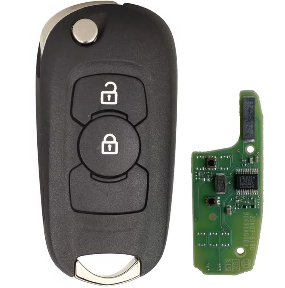 Cheie auto completa cu telecomanda Techstar compatibila cu Opel Astra K, Vauxhall Astra K, Buick Verano, Excelle GT, 2 butoane, 433 MHz, ID46, PCF7941E, lama inclusa