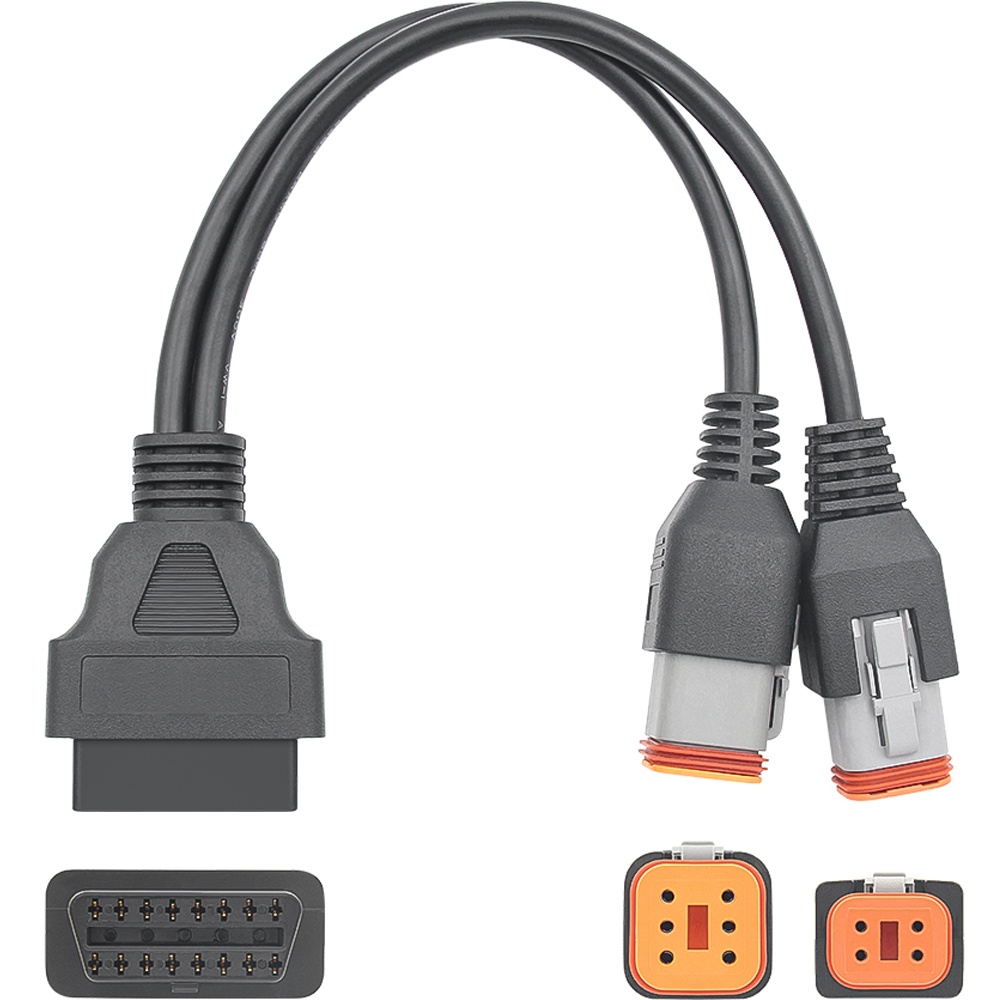 Cablu adaptor OBD2 Techstar pentru Harley-Davidson 4 pini + 6 pini (splitter Y)