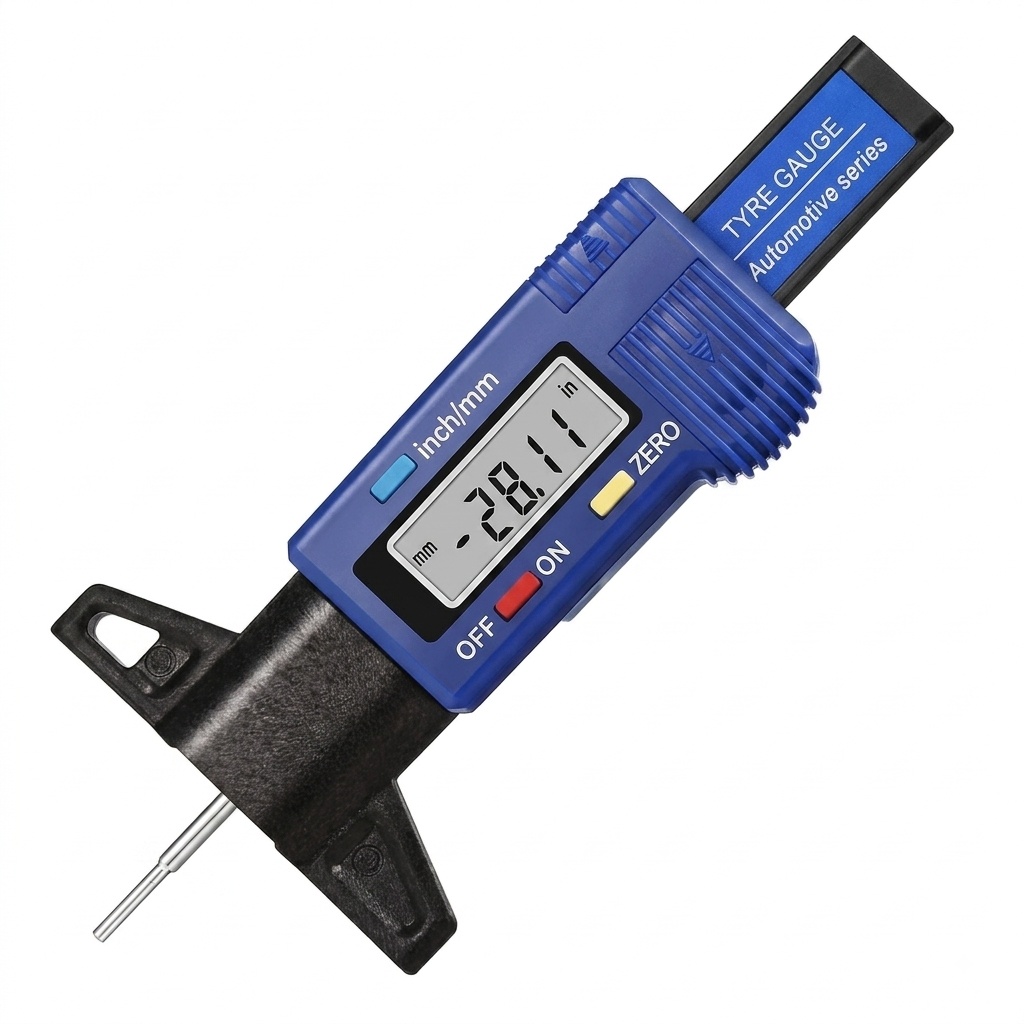 Masurator digital Techstar pentru adancime profil anvelope, 0-25.4 mm, rezolutie 0.01 mm, 3 moduri mm/inch/fractie, functie ZERO, display LCD, pentru auto, moto si camioane