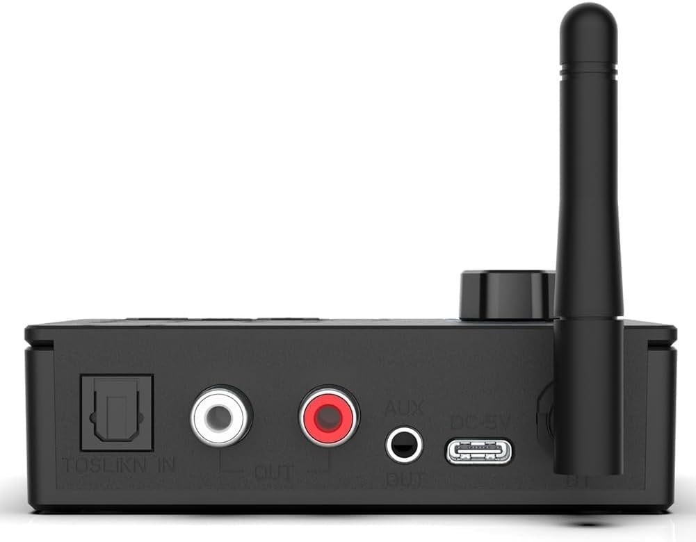 Resigilat Convertor Audio Digital la Analog Techstar® DAC 192KHz cu Bluetooth 5.4 și Telecomanda, Intrari Optice, Iesiri RCA și Jack 3.5mm