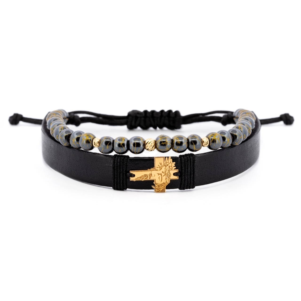 Bratara Divinium Premium din AUR 14K si Piele Naturală