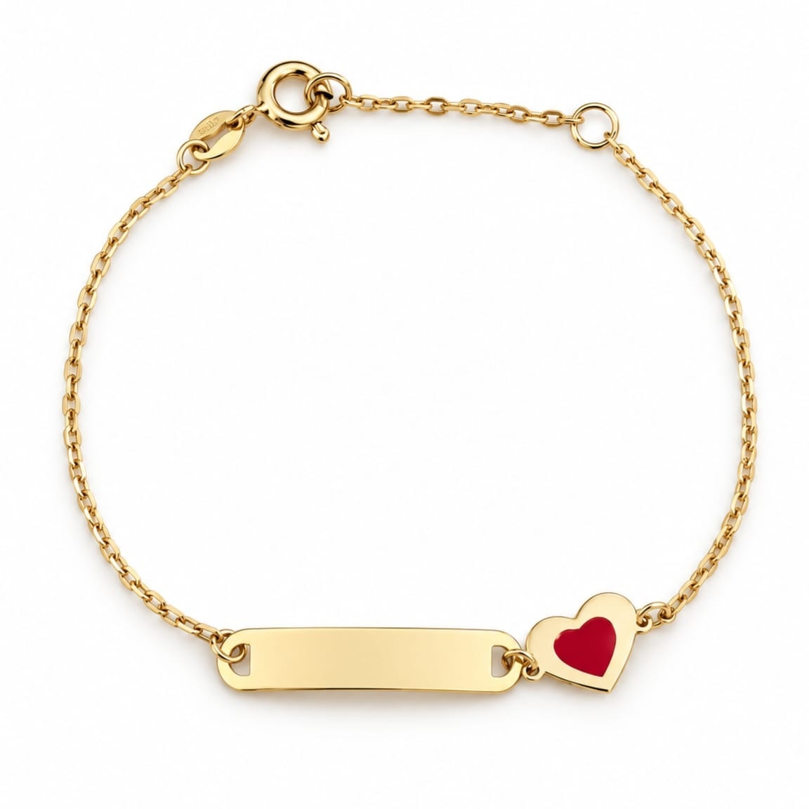 Brățară pentru Copii Red Heart din Aur 9K – Gravură Gratuită