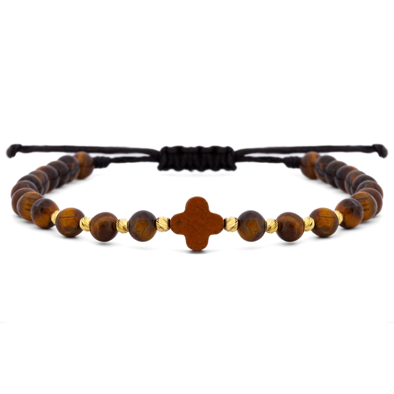 Bratara Tiger Cross cu bile din AUR 14K