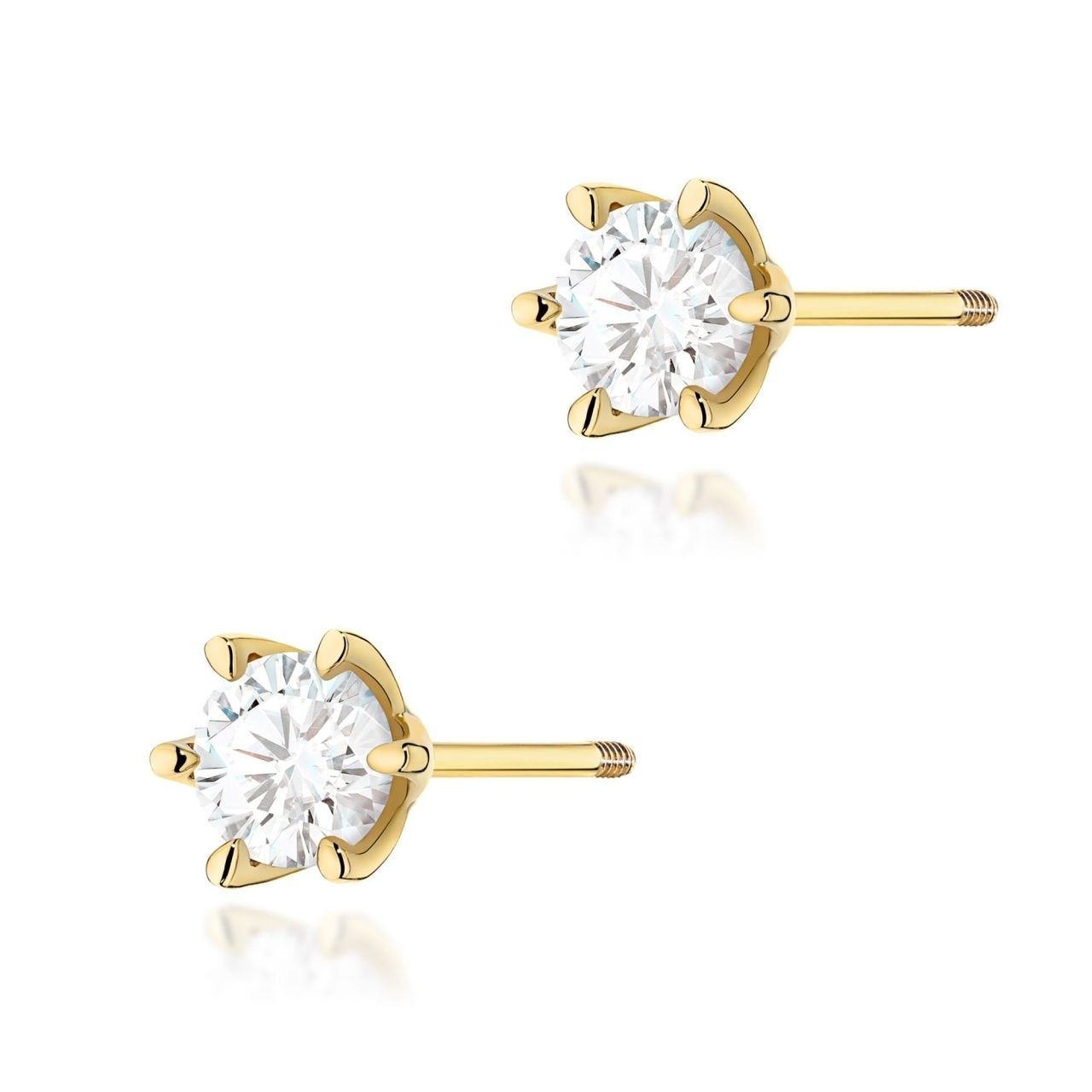 Cercei Aur 14K cu Diamant Natural 1.00 ct Filet cu Protectie